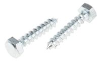 824-941 RS PRO Hex Coach Screw, Steel Bright Zinc Plated, 8mm x 40mm