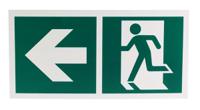 813-4643 Plastic Emergency Exit Left,  With Pictogram Only, Non-Illuminated Emergency Exit Sign