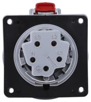 5-553-89 Legrand, P17 Tempra Pro IP66, IP67 Red Panel Mount 3P + N + E Industrial Power Socket, Rated At 16A, 415 V