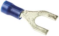 130568 TE Connectivity PLASTI-GRIP Insulated Crimp Spade Connector, 1mm² to 2.6mm², 16AWG to 14AWG, M6 Stud Size PVC, Blue