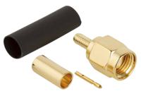 132114 Amphenol RF, Plug Cable Mount SMA Connector, 50Ω, Crimp Termination, Straight Body
