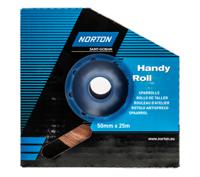 63642531814 Norton P120 Grit Fine Sandpaper Roll, 25m x 50mm