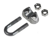 124-4801 RS PRO Carbon Steel (U-Bolt), Steel (Bridge) 6mm Diameter Wire Rope Grip