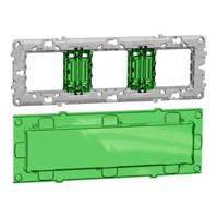 nu7006c Schneider Electric Green, Transparent 3 Gang Frame