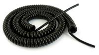 sp-dsr-049 TBS de Buck B.V. Spiral Cable 0.75 mm² 4 Core Power Cable, Black Polyurethane PUR, 1.2m