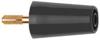 240160-21 Staubli Black, Male to Female Test Connector Adapter With Brass contacts and Gold Plated - Socket Size: 4mm