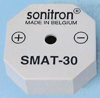 smat-30-p15 Sonitron 94dB Through Hole Continuous External Piezo Buzzer, 30 x 30 x 10.5mm, 0V ac Min, 30V ac Max