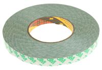 9087-15mmx50m 3M 9087 White Double Sided Plastic Tape, 0.26mm Thick, 5.2 N/cm, PVC Backing, 15mm x 50m