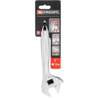 1018pb Facom Adjustable Spanner, 200 mm Overall, 33mm Jaw Capacity, Metal Handle