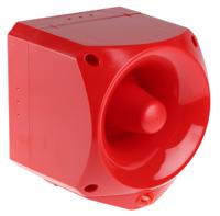 end-6002 Klaxon Nexus Pulse Series Red Sounder Beacon, 17 → 60 V dc, IP66, Base Mount, 110dB at 1 Metre