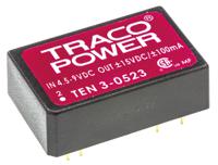 ten-3-0523 TRACOPOWER TEN 3 DC-DC Converter, ±15V dc/ ±100mA Output, 4.5 → 9 V dc Input, 3W, Through Hole, +85°C Max Temp