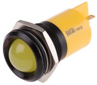 210-721 RS PRO Yellow Panel Mount Indicator, 230V ac, 22mm Mounting Hole Size
