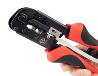 t3852a CK Ratchet Crimping Pliers Hand Crimp Tool for RJ11 Connectors, RJ12 Connectors, RJ45 Connectors