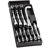 mod75-1pb Facom Hex Tubular Box Spanner Set, 8 - 10 - 11 - 12 - 13 - 14 - 16 - 17 - 18 - 19 mm Tip