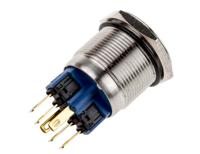 811-8516 RS PRO Illuminated Push Button Switch, Latching, Panel Mount, 22mm Cutout, SPDT, White LED, 250V ac, IP65, IP67