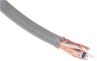 207-5338 RS PRO 2 Core Microphone Cable, 0.14 mm² CSA Screened, 3.7mm od, 100m, Grey