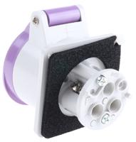 4301615r Scame IP44 Purple Panel Mount 2P Industrial Power Socket, Rated At 16A, 20 → 25 V