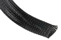 170-80250-hlb25-pet-bk HellermannTyton Expandable Braided PET Black Cable Sleeve, 25mm Diameter, 10m Length, Helagaine HLB Series