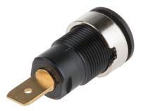 233060-21 Staubli Black Female Banana Socket, 4 mm Connector, Tab Termination, 32A, 1000V, Gold Plating