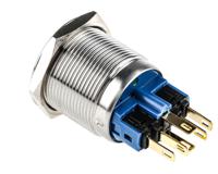 811-8503 RS PRO Illuminated Push Button Switch, Latching, Panel Mount, 22mm Cutout, SPDT, Green LED, 24V, IP65, IP67