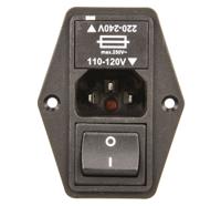 fn393-6-05-11 Schaffner 6A, 250 V ac Male Panel Mount IEC Filter 2 Pole FN393-6-05-11, Faston 1 Fuse