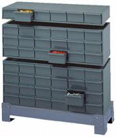 352-1730 Durham 18 Drawer Storage Unit, Steel, 279mm x 857mm x 295mm, Grey