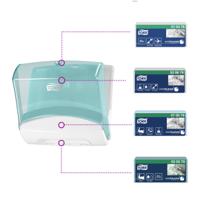 654000 Tork Plastic White/Turqoise Wall Mounting Paper Towel Dispenser, 206mm x 394mm x 427mm