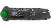 1695088100000 RAFI Green Indicator Lamp, 24 → 28V, 5mm Mounting Hole Size, Faston, Solder Lug Termination, IP40