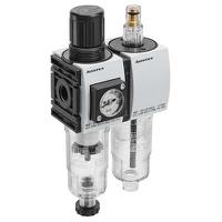 r412014672 EMERSON ? AVENTICS G 1/4 Filter Regulator Lubricator, Semi Automatic Drain, 5μm Filtration Size - With Pressure Gauge