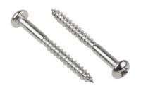 144-3521 RS PRO Pozidriv Round Stainless Steel Wood Screw, A2 304, 5mm Thread, 50mm Length