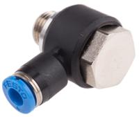 qslv-g18-4 Festo QS Series Elbow Threaded Adaptor, G 1/8 Male to Push In 4 mm, Threaded-to-Tube Connection Style, 186137