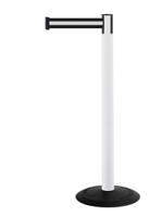 875t-32-s3 Tensator Black, White Plastic Retractable Barrier, 2.3m, White/Black Tape