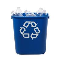fg295573blue Rubbermaid Commercial Products Rubbermaid Commercial Deskside Recycling Container 12L Blue Polypropylene Waste Bin