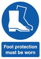 763-1884 RS PRO PP Rigid Plastic Mandatory Foot Protection Sign With English Text