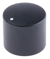 777-7328 RS PRO 19.8mm Black Potentiometer Knob for 6mm Shaft Splined