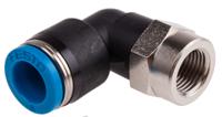 qslf-18-8-b Festo QS Series Elbow Threaded Adaptor, G 1/8 Female to Push In 8 mm, Threaded-to-Tube Connection Style, 153276