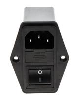 fn284b-6-06 Schaffner 6A, 250 V ac Male Panel Mount IEC Inlet Filter 2 Pole FN284B-6-06, Faston 2 Fuse