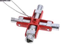 838305pb Facom Aluminium 9-way Control Cabinet Key, 4 square cavities: 5, 6, 7-8, 9-10 mm (A). 3 triangular cavities: 7, 8-9,