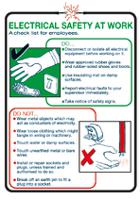 763-2121 Electrical Safety at Work Safety Wall Chart, PP, English, 600 mm, 420mm