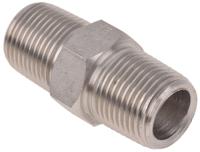 826-7059 RS PRO Stainless Steel Pipe Fitting, Straight Hexagon Nipple Joint, Male R 3/8in x Male R 3/8in