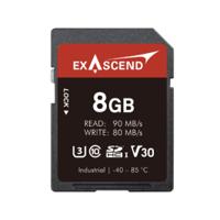 ex8gsdv30-pide Exascend 8 GB Industrial SDHC SD Card, Class 10, UHS-1 (U3), V30