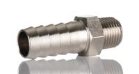 176-2020 RS PRO Hose Connector Hose Tail Adaptor, BSPT 1/8in 10mm ID, 5 MPa, 50 bar