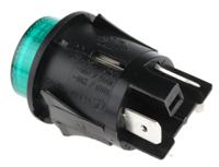 sp6018c1e0000 Molveno Illuminated Push Button Switch, Latching, Panel Mount, 25mm Cutout, DPST, Green LED