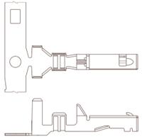 50597-8000 Molex CP-6.5 Series Female Crimp Terminal, 18AWG Min, 16AWG Max