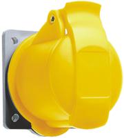 2cma193145r1000-216r4 Amphenol Industrial, Easy & Safe IP44 Yellow Panel Mount 2P + E Industrial Power Socket, Rated At 16A, 110 V