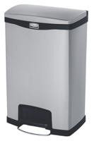 1901992 Rubbermaid Commercial Products Slim Jim 50L Silver Pedal Stainless Steel Waste Bin
