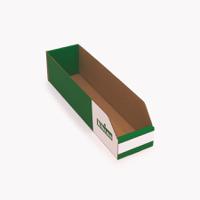 a4010 Kbins Cardboard Recycle Bin, 400mm x 100mm x 100mm, Green, White