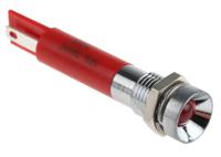 210-951 RS PRO Red Panel Mount Indicator, 24V dc, 8mm Mounting Hole Size, Solder Tab Termination