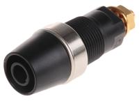 sab-6922-au-sw Schutzinger Black Female Banana Socket, 4 mm Connector, 32A, 1000V, Gold Plating