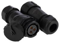 304-454 RS PRO Circular Connector, 3 Contacts, In-Line Cable Mount, SY21 Connector, Plug, Socket, Male/Female, IP68, SY21 Series